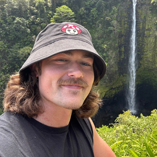 Organic Cotton Red Mushroom Black Bucket Hat