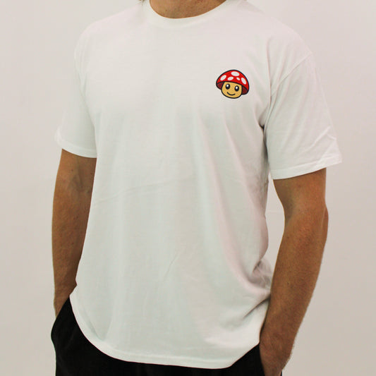 Myscelf Organic Cotton Heavyweight White T-Shirt / Red Mushroom