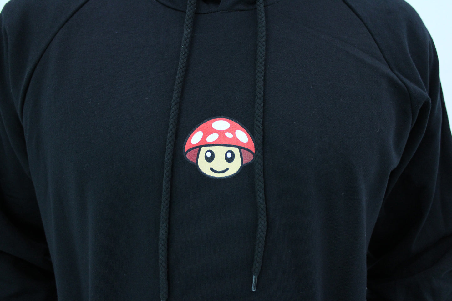 Myscelf Organic Cotton Black Hoodie / Red Mushroom