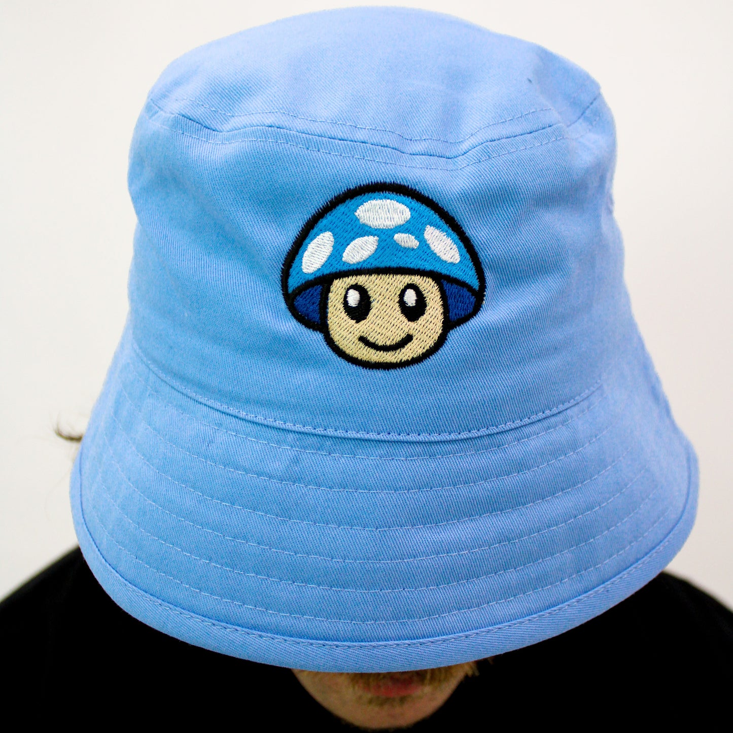 Organic Cotton Blue Mushroom Bucket Hat