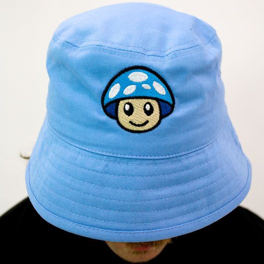 Organic Cotton Blue Mushroom Blue Bucket Hat