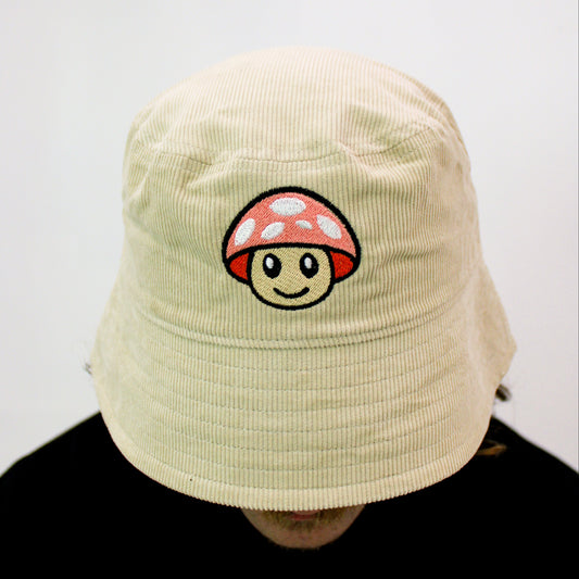 Organic Cotton Pink Mushroom Cream Bucket Hat
